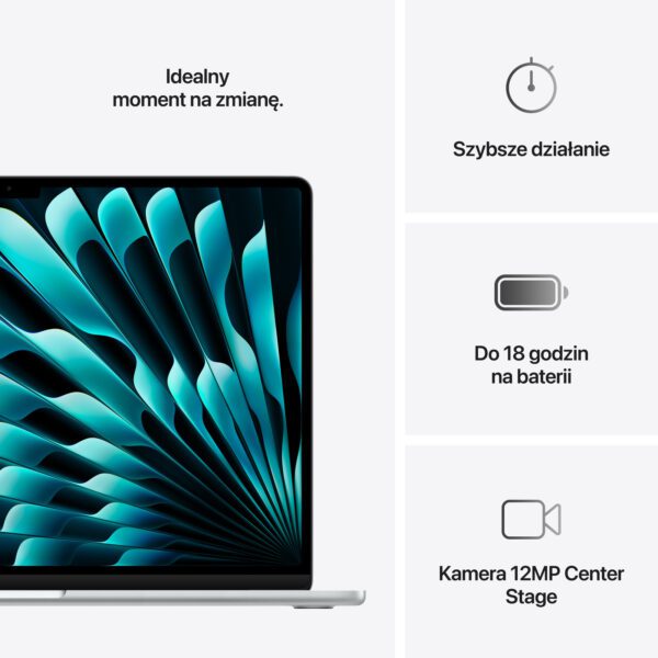 Apple MacBook Air 15"M4 10 rdzeni CPU 10 rdzeni GPU, 24GB RAM 512GB SSD - Srebrny